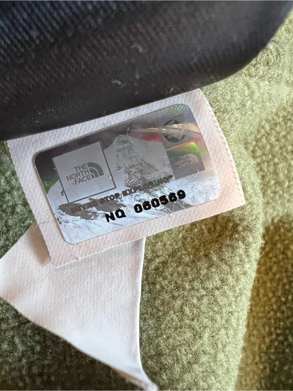 The North Face Moss Green Quarter-Zip Pullover with Gray Accents